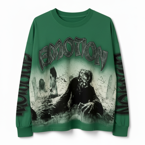 Sweat-shirt à col rond personnalisé avec logo, 100 % coton épais, manches longues, style vintage délavé, pull streetwear pour l'été - Product Image 1