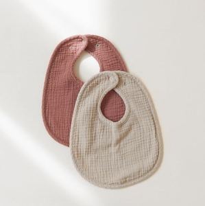 Bavoirs d'alimentation en mousseline 95% bambou 5% élasthanne - Tissu extensible, fermeture facile à pression - Product Image 5