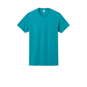 เสื้อยืดคอกลมยูนิเซ็กซ์ขายส่ง ผ้าฝ้ายสีเขียวอมฟ้า รับสกรีนโลโก้ สั่งผลิตจำนวนมาก รับผลิตเสื้อผ้าแบรนด์ส่วนตัว พิมพ์ตามสั่ง - Product Image 5