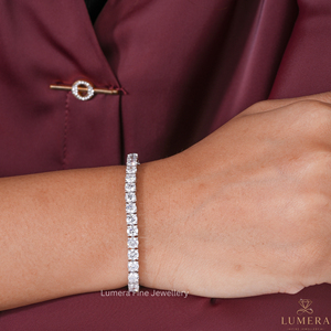 Bracelet tennis en diamant cultivé en laboratoire certifié IGI, taille brillant rond, bijoux fins de luxe pour femmes - Product Image 1