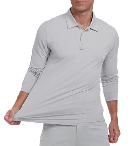 Chemises de golf pour hommes à manches longues UPF 50+ avec col performance, en polyester et élasthanne, légères, décontractées, séchage rapide, pour l'été - Product Image 3