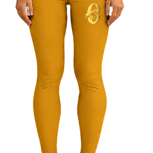 Pantalon d'équitation jaune moutarde pour femme, taille haute, extensible, avec grip aux genoux, pour entraînement et compétition - Product Image 3