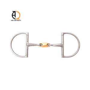 Mors anglais pour cheval en acier inoxydable et laiton à double articulation - Product Image 3