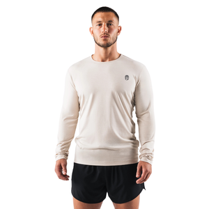 Camiseta de Manga Larga para Hombre, Color Crema, Cómoda, de Algodón Premium, Informal, Moderna, para Gimnasio, Ropa Deportiva Elegante, Venta al Por Mayor - Product Image 1