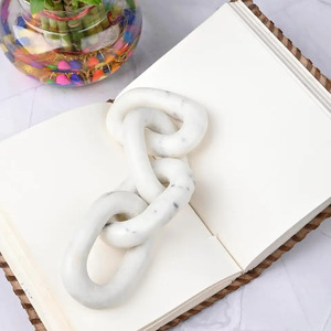 Cadena Decorativa de Lujo Hecha a Mano con Eslabones de Mármol Blanco Ecológico para Decoración del Hogar, Regalo de Diwali, Venta al por Mayor - Product Image 2