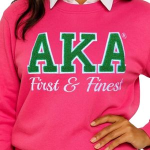สีชมพู AKA First & Finest Ivy เสื้อสเวตเตอร์คอกลมแขนยาวผ้าฟลีซเนื้อนุ่มผู้หญิงแฟชั่นลำลองเครื่องแต่งกายสำหรับชมรม - Product Image 2