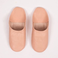 Babouches marocaines en cuir pour femmes avec doublure en tissu de coton, chaudes, légères, anti-odeur, design minimaliste pour usage domestique (Toutes tailles)