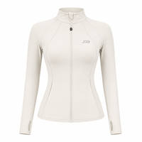Veste de sport zippée pour femme |   Veste d'extérieur imperméable coupe-vent en tissu extensible 4 directions doublée de polaire |   Marque privée OEM - Modèle Front Skinny