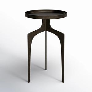 Table de bar ronde design avec base ouverte sculptée, structure robuste, support compact pour salon moderne et bars - Product Image 2
