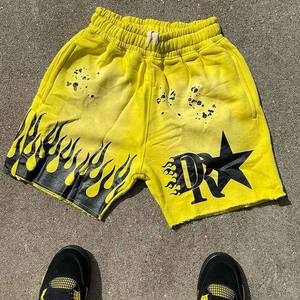 Wholesale High Street Acid Wash 100%Cotton Custom Screen Printing Logo Length Shorts Quick Dry Eco-Friendly 220 GSM - Product Image 2