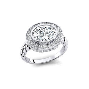 Bague solitaire en or massif 14K 18K avec diamant de laboratoire ovale de 2 carats, bijoux fins faits à la main, certifiés IGI, luxe unisexe - Product Image 2