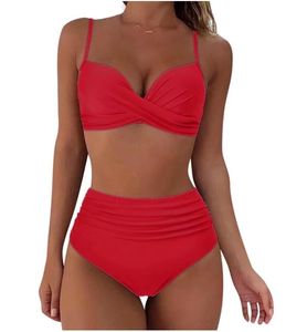 Solid Color Bikini Set Womens Minimal Swimwear Summer Beach Pool Vacation Stylish <b>Bathing</b> Suit - Product Image 4