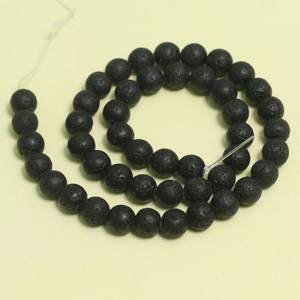Cuentas Redondas de Lava Negra de 8mm para Hacer Joyería DIY, Pulseras, Collares y Pendientes - Product Image 1