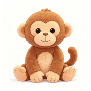 Lindo peluche de mono sentado, suave y esponjoso, peluche de mono de dibujos animados, adorable peluche de mono bebé. - Product Image 3