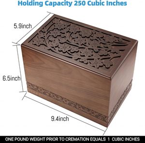 Cremation Urns for Human Ashes Adult Male or Female Funeral <b>Memorial</b> Urns for Ashes, Wooden Tree of Life Decorative Urns <b>Box</b> - Product Image 5