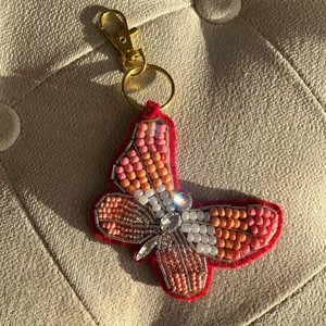 Ethnic Beaded Charm <b>Keychain</b> Stylish Bohemian <b>Leather</b> Accessory for Bags Purses Backpacks-Portable Embroidery <b>Keychain</b> - Product Image 3