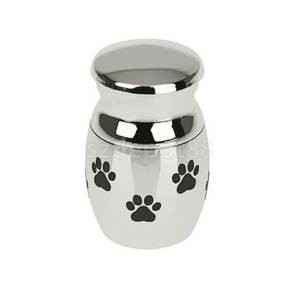 New Most Demanded Customizable Stainless Metal Silver Shiny <b>Polished</b> <b>Black</b> Color Paw Print Pet Memorial Adult Burial Cremation - Product Image 4