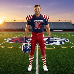 Conjunto de Uniforme de Fútbol Americano Personalizado, Jersey y Pantalones Sublimados, Patrón Transpirable, Ajuste Atlético, Jersey de Fútbol Americano Personalizado con Tela Tackle Twill - Product Image 2