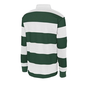 Camiseta de Hombre de Manga Corta, Cuello Redondo, Tejido a Rayas, 100% Algodón, Transpirable, Corte Holgado Informal, Verde y Blanco - Product Image 2