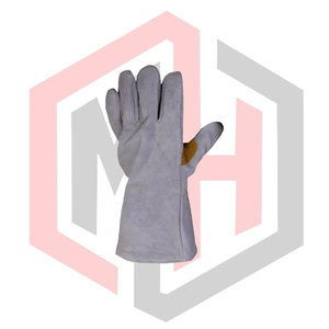 Guantes de Soldadura Reforzados con Piel Dividida, Guantes de Seguridad Completos, Flexibles, Transpirables, Resistentes a Desgarros, Aislantes del Calor, Antiestáticos - Product Image 3