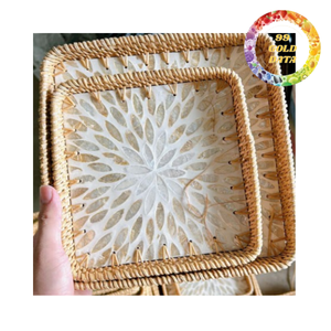 Articles de table en rotin tressé avec des motifs d'incrustation de coquillages pour restaurants, hôtels, mariages et décoration intérieure - Product Image 3
