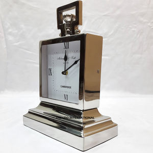 Horloge de table en acier inoxydable, aspect luxueux, pour la maison, le bureau, la chambre d'enfant, chiffres romains, avec crochet de suspension - Product Image 2