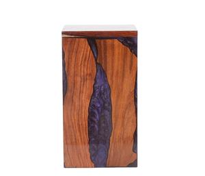 Caja de urna de madera para cenizas Entierro Funeral Diseño de palisandro y resina púrpura La mejor urna para cenizas humanas Urnas grandes - Product Image 1