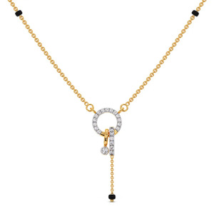 Collier Mangalsutra à trois anneaux entrelacés avec diamants - Product Image 1