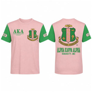 เสื้อยืดลายพรางสีชมพูพิมพ์ลายตัวอักษรกรีก Aka Wear แขนสั้น ทรงปกติ เสื้อยืดลำลองสำหรับผู้ชาย - Product Image 4