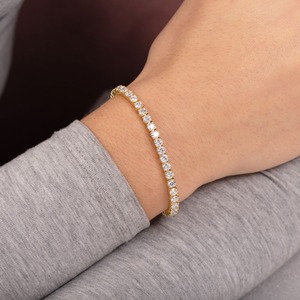 6.9CT Round Lab Grown Diamond Tennis <b>Bracelet</b> 9K Yellow Gold Wholesale Solid Gold Fine Jewelry Manufacturer - Product Image 2