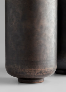 Jarrón Akita Art Deco Hecho a Mano, Forma Cilíndrica de Aluminio, Colores Metálicos Negro y Dorado, Jarrones de Mesa y de Piso, Decoración para el Hogar - Product Image 3