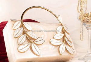 Handle Resin Ladies Evening Clutch <b>Bag</b> <b>for</b> Party and <b>Weddings</b> From India Bridal Clutch Collection Marble Clutches - Product Image 4