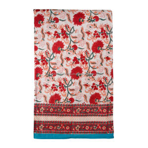 Vintage 180x270cm Floral algodón mantel indio hecho a mano bloque estampado país hogar vacaciones mantel - Product Image 2