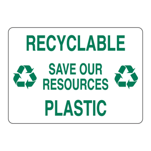 Panneau de signalisation intérieur/extérieur en plastique recyclable Brady « Sauvez nos ressources » - Product Image 3