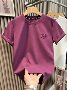 Camisetas de Manga Corta para Hombre, Estilo Urbano, de Algodón, con Estampado Personalizado en Relieve, Holgadas, Transpirables y Ecológicas, Cuello Redondo, Alta Calidad OEM - Product Image 2