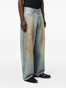 Jeans de Mezclilla para Hombre, Estilo Vintage, Lavado Claro, Corte Ancho, Ajuste Holgado, Desgastados, Rectos - Product Image 5