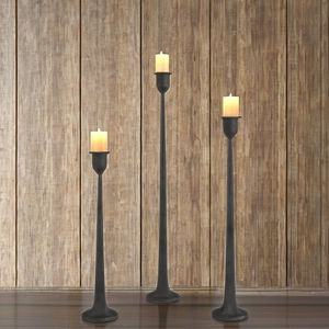 Portavelas de Aluminio Negro Hecho a Mano, Único y Moderno, Centro de Mesa Navideño, Decoración para Mesa de Comedor, Chimenea, Regalo - Product Image 4