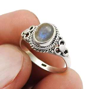 แหวนพลอยลาบราดอไรต์สีเงางาม เครื่องประดับสไตล์โบฮีเมียน ทำจากเงินแท้ 925 แหวนทำมือ ขายส่งเครื่องประดับจำนวนมาก - Product Image 2