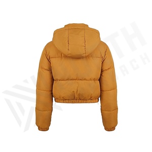 Hooded Quilted Waterproof <b>Bubble</b> Jacket Black Full Sleeve Winter Windproof Cotton Shell Knitted Fabric Polyester Filling Stand - Product Image 2
