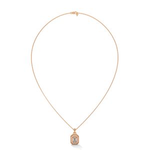 Collar de Oro Rosa Atemporal con Colgante de Diamante Creado en Laboratorio, Joyería Fina, Elegante para Mujer, Uso Diario - Product Image 3