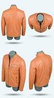 Moderne Vintage Kapuzenjacke in Lederoptik mit Frontlogo Bequeme Alltags-Oberbekleidung für Herren Frühling Warm