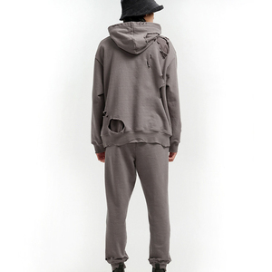 เสื้อฮู้ดแขนยาวแฟชั่นผู้ชาย สไตล์ดิสเทรส  รับสกรีนโลโก้ พิมพ์ลายสีพื้น เสื้อฮู้ดผู้ชายสไตล์ดิสเทรส - Product Image 2