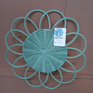 Best Selling Light Blue Rattan Placemat Floral Openwork Design Sustainable <b>Table</b> Decor Wholesale Bulk Supplier <b>Dining</b> Accessory - Product Image 2