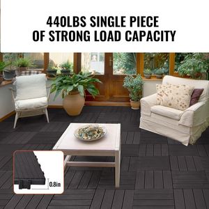 36-pack Interlocking Deck <b>Tiles</b> 11.6"x11.6" 36 Sq. ft Waterproof <b>Plastic</b> Outdoor Flooring for All Weather Patio Decking Decking - Product Image 3