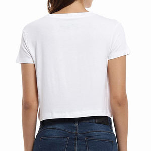 Hauts courts décontractés de printemps pour femmes en promotion, à manches courtes, coupe régulière, vente en gros, fabricant OEM, fournisseur, toile écologique - Product Image 5