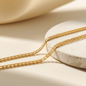 Collar de Cadena de Oro Sólido de 9K para Mujer, Cadena de Oro Real, Eslabones Cuadrados Minimalistas, Joyería Fina, Diseño Personalizado OEM - Product Image 3