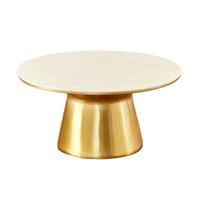 Table basse moderne très vendue, design martelé en aluminium, finition marron, plateau en marbre de forme ovale, écologique, personnalisable