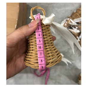 Campanas Navideñas Decorativas de Mimbre, Estilo Artesanal, Fibra Natural, Decoración Navideña para el Hogar, Venta al por Mayor - Product Image 6