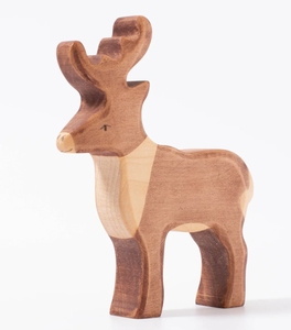Figura de Ciervo Tallada en Madera, Juguete de Reno de Madera, Adorno Decorativo de Animal para Preescolar y Decoración Navideña - Product Image 4
