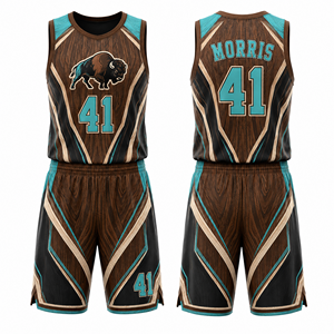 Uniforme de basket-ball pour femmes, vente en gros personnalisée, tissu en maille respirant confortable, tissu en polyester, toucher doux, séchage rapide, col en V, col rond - Product Image 4